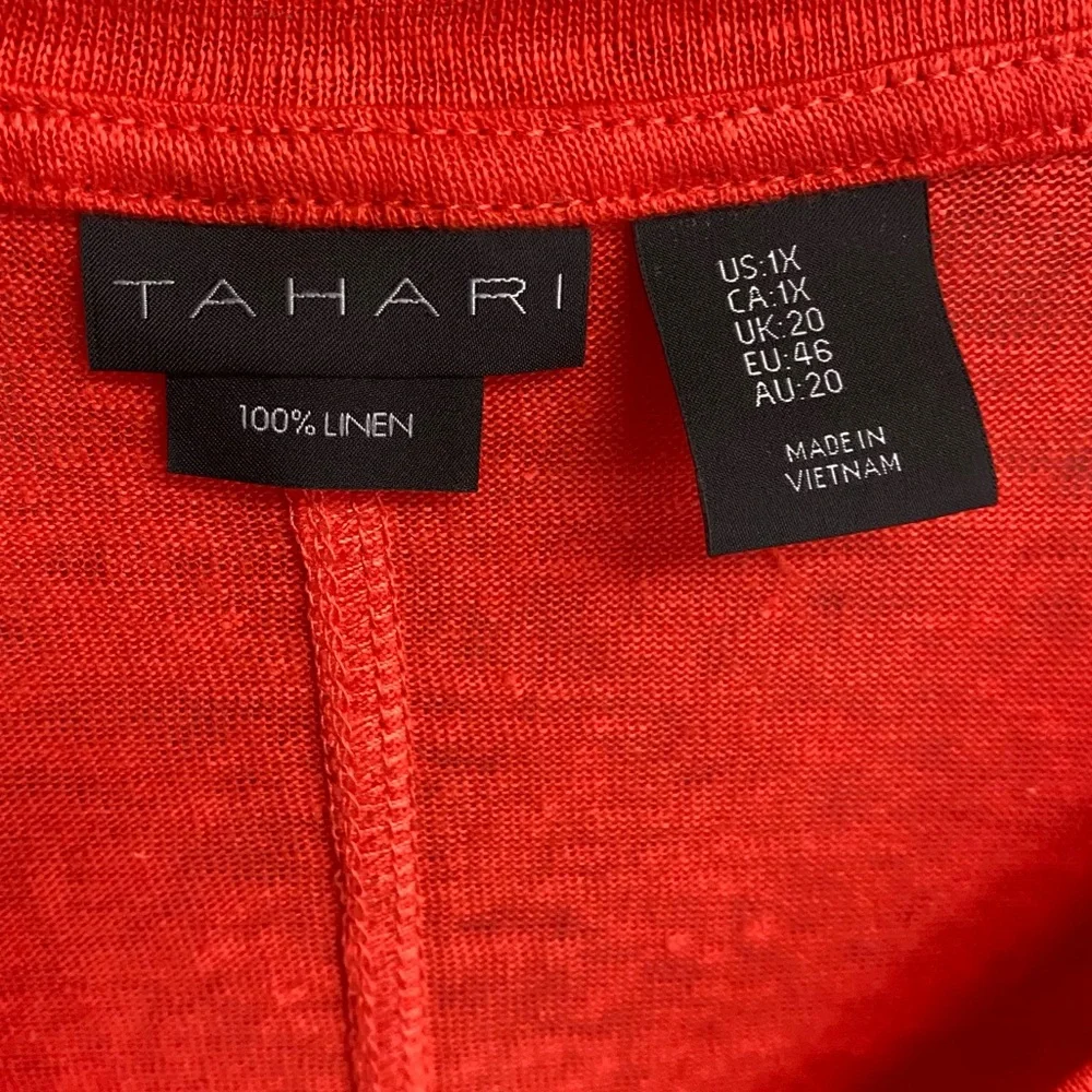 TAHARI 100% LINEN TOP - 1X - Picture 8 of 8